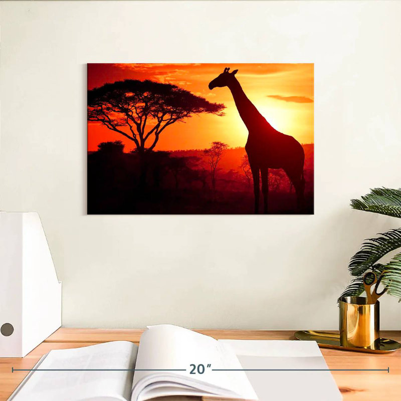 Brampt silhouette de girafe d'Afrique, H 8 po x l 12 po
