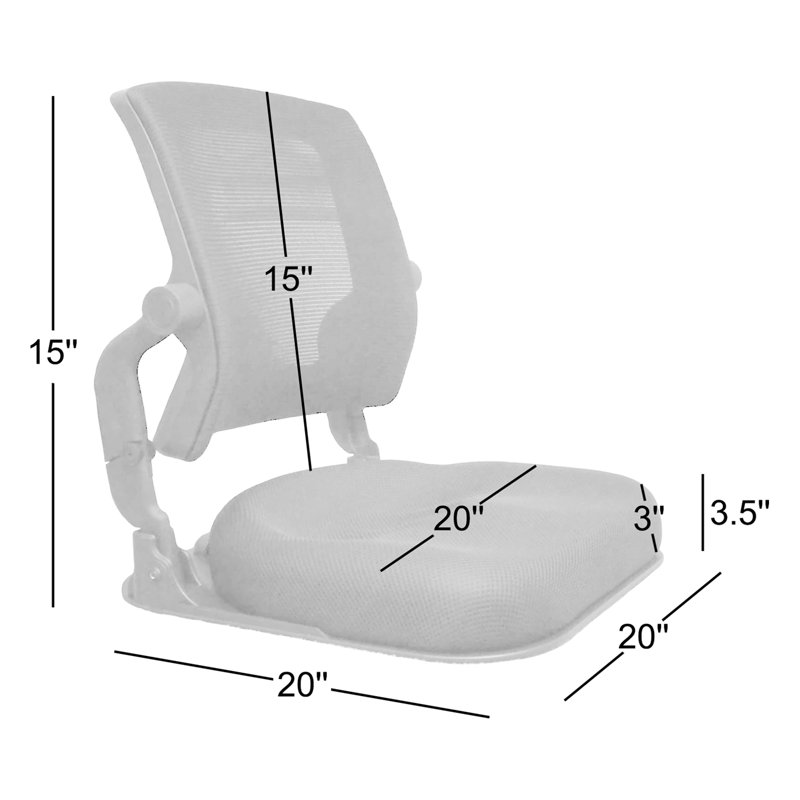 Inbox Zero Ergonomic Floor Game Chair, Brown
