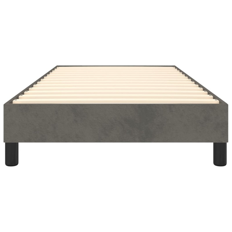 Box Spring Bed Frame Dark Grey Twin Velvet , Twin, Dark Gray