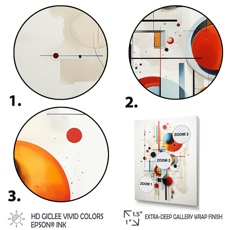 «Jacquelene Colorful Suprematism Pure Abstractions II», reproduction sur toile, Cadre flottant noir
