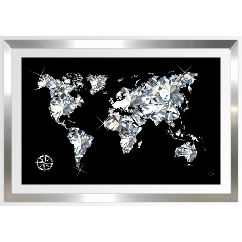 « world of diamants », reproduction d’impression encadrée, H 27,5 po x l 39,5 po, Encadré acrylique, Tapis transparent
