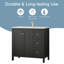 Meuble-lavabo de salle de bain, armoire de salle de bain moderne avec lavabo, armoire de rangement de salle de bain avec portes à fermeture douce et 3 tiroirs