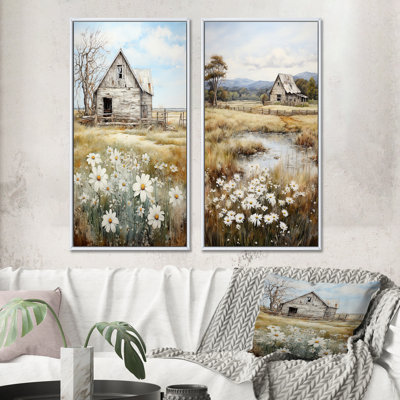 Farmhouse Quiet Retreat II - Ensemble d'art mural de ferme de 2 pièces