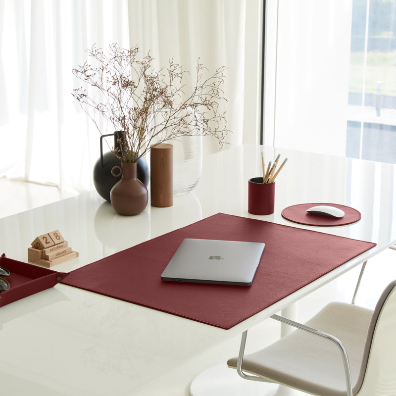 Wiltraud Leather Pen Holder, Burgundy Red
