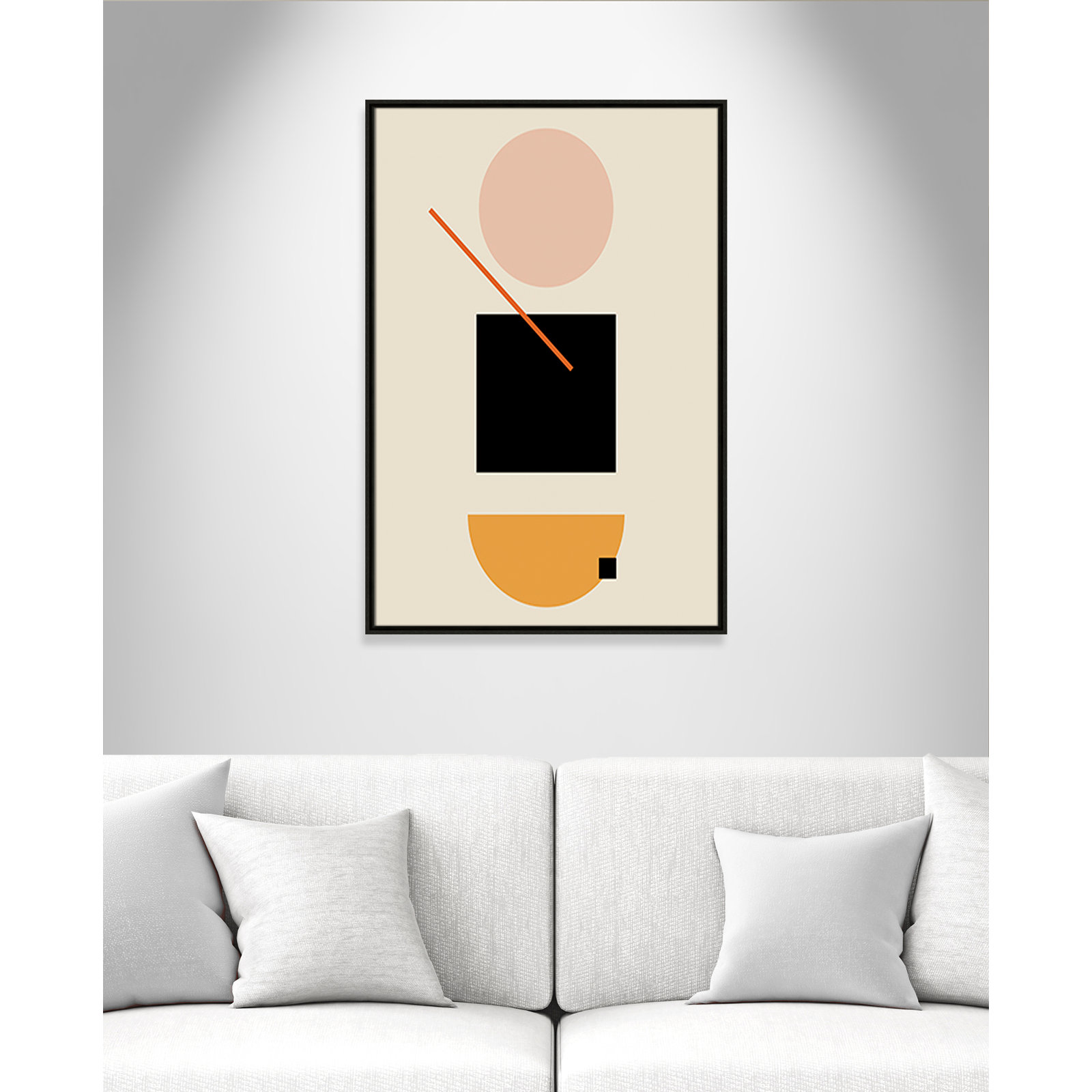 Simple Shapes Print, Espresso Framed, 37.5" H x 25.5" W x 2" D