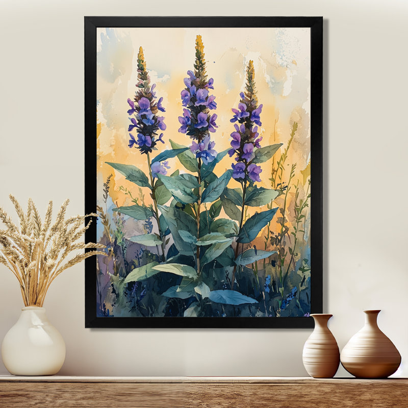 Impression sur toile florale Munden, Noir, H 20 po x l 12 po, Reproduction encadrée sans passe-partout