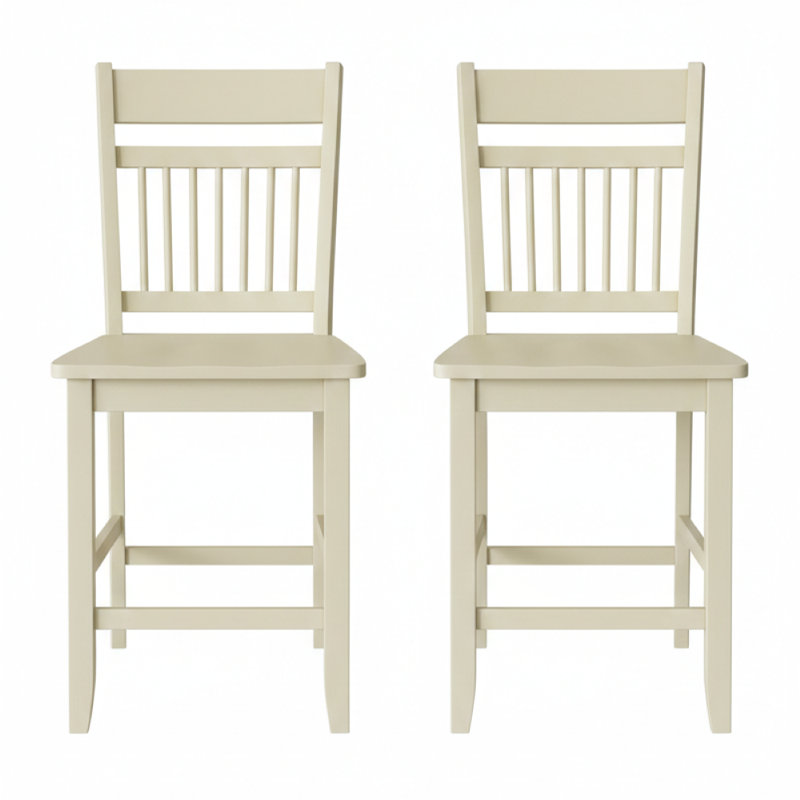 Ensemble de 2 tabourets de bar Ashby, Blanc antique