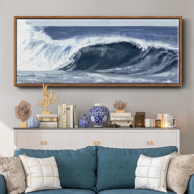 Surf Jet II - toile encadrée, Noyer, H 20 po x l 50 po x P 1,5 po