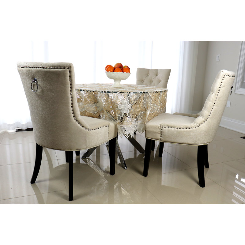Leclair Floral Round Tablecloth, 60'' x 60'' 