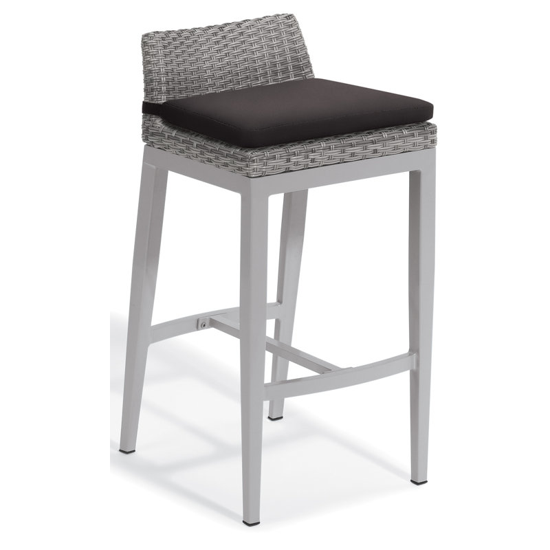 Tabouret de bar 31,5 po avec coussin Saleem, Noir de jais