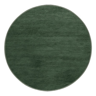 Machine Washable Solid Green Area Rug