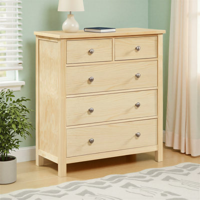Willard 30" Transitional Wood Dresser with 7-Dovetail Drawers, Ball Bearing Glides & Polished Chrome Knobs