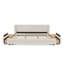 Très grande base de lit rembourrée avec tête de lit, structure unie et tiroir en chenille, beige-65883618-65883623