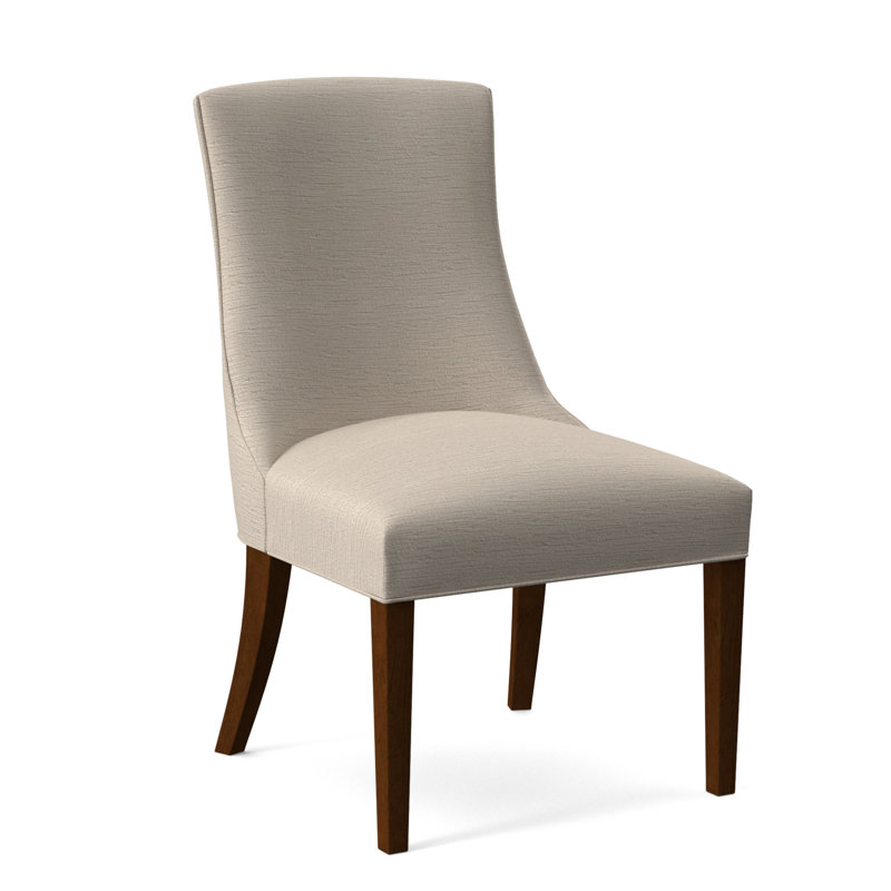 Tuxedo Slipper Dining Chair, White Sugar Performance; 0863-91, Coffee Finish