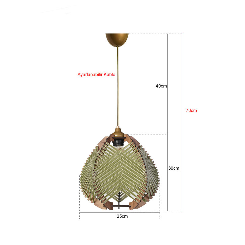 Chandle - Light Pendant, Light Green/Gold
