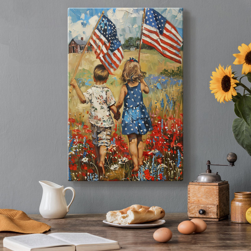 «Racing Through Freedom's», toile tendue sur châssis - prête à être accrochée, 12X18