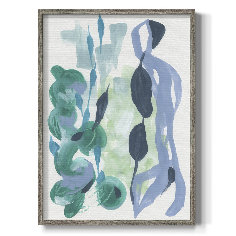 Abstrait varech I, reproduction encadrée - bois massif, H 21 po x l 17 po