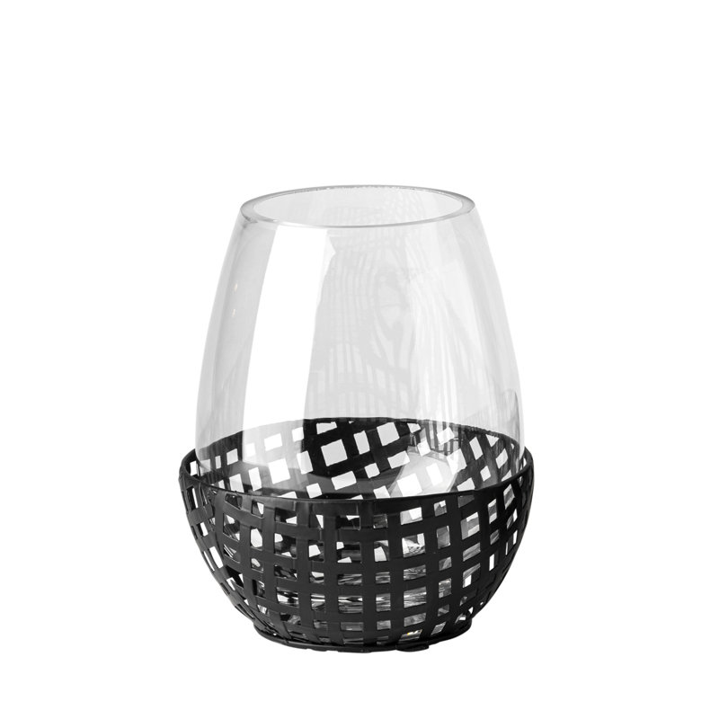 Plateau de table en métal, Noir, H 7,87 po x l 6,29 po x P 6,29 po