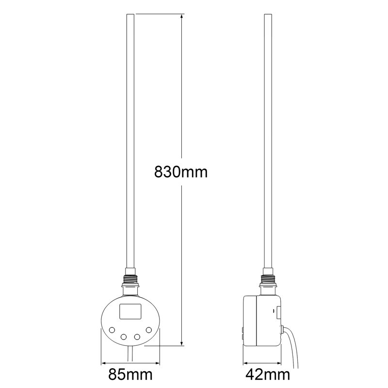 8.5*4.2cm, Digital Display Smart Thermostat for Heating Elements, Anthrazite, 83cm H x 8.50cm W x 4.20cm D