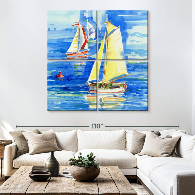 Mehar Cape Sailboats Square IV, 74" H x 74" W