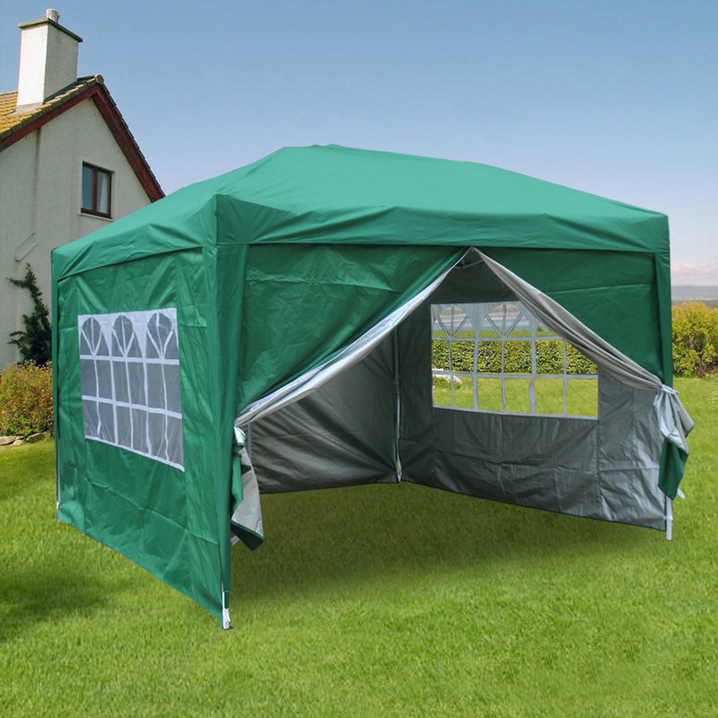 Isgro 3m x 3m Metal Pop-Up Gazebo, Green