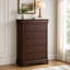 Ensemble de rangement pour chambre à coucher de style transitionnel, comprenant 2 tables de chevet, 1 commode et 1 chiffonnier, construction en bois massif, tiroirs à queue d'aronde, 4 couleurs – cerisier foncé-428027933