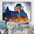 Toile avec cadre flottant or