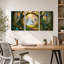 "Green Forest Waterfall" avec arc-en-ciel et ensemble de 3 toiles-1383576806