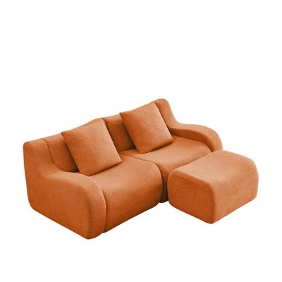 Canapé doux en tissu désossé, aucun assemblage requis, conception épurée, conception antidérapante 32D haute densité, salons, chambres à coucher