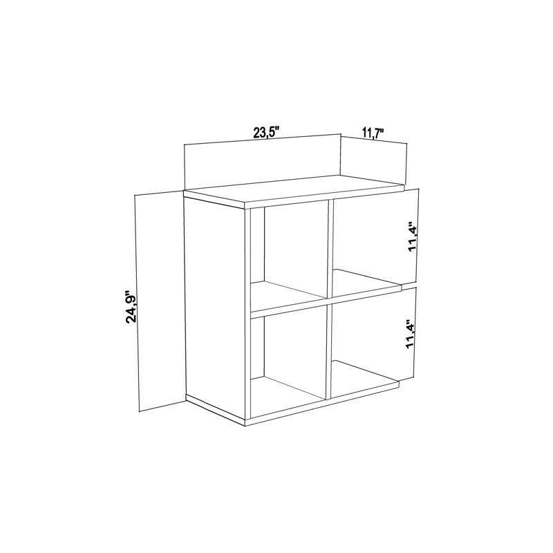 End Table, Anthracite/White