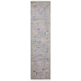 Fracisco Oriental Hand Knotted Wool/Viscose Area Rug in Purple Gray 
