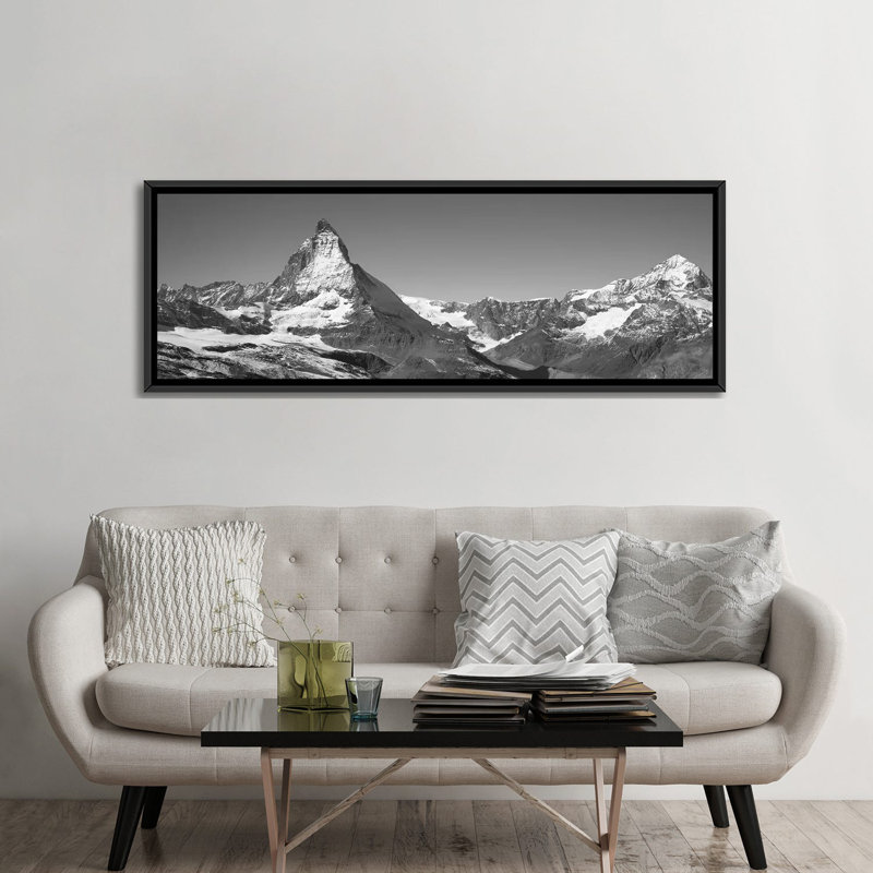 «Matterhorn Suisse», reproduction de photo sur toile, H 12 po x l 36 po x P 1,5 po, Toile avec cadre noir