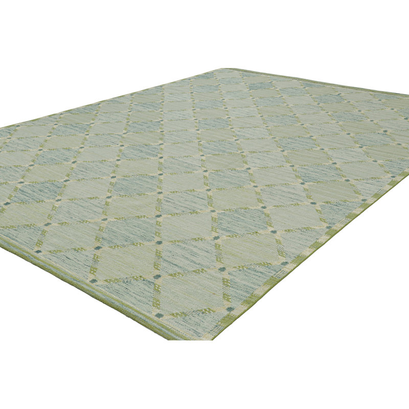 Scandinavian Wool Geometric Area Rug, Rectangle 14' x 20'