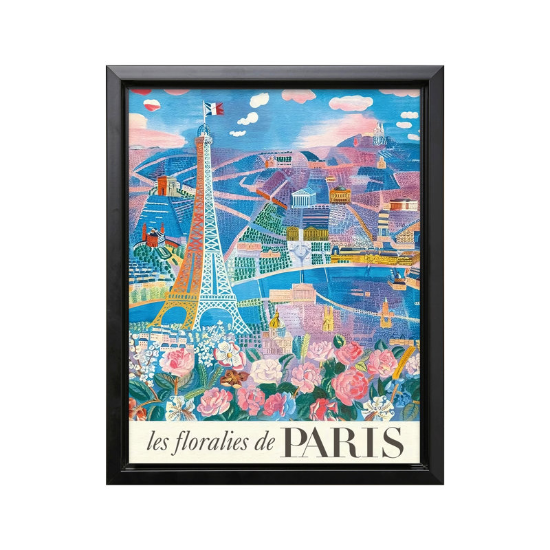 Les Floralies de Paris, Cadre noir, Canevas, H 16 po x l 20 po