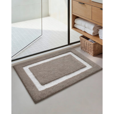 Soft Microfiber Bathroom Rug Set, Highly Absorbent And Quick-Drying Bath Mat With Non-Slip Backing, Machine Washable Plush Floor Mat For Bathroom, Shower, And Laundry Room