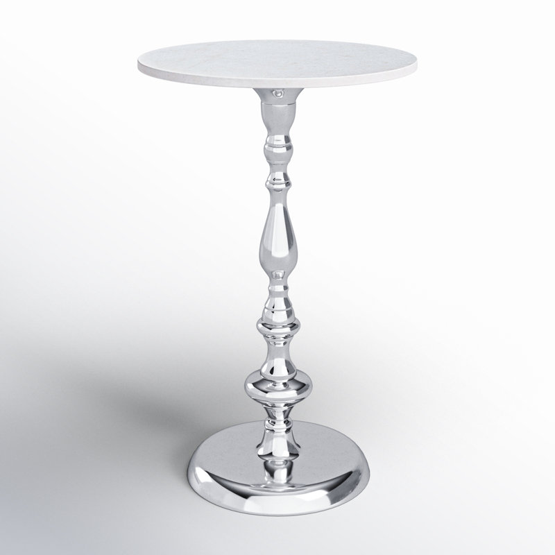 Table de bout à piédestal Fearn, Argent