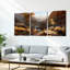 Ensemble de 3 tableaux sur toile représentant un paysage de canyon désertique-2002746206