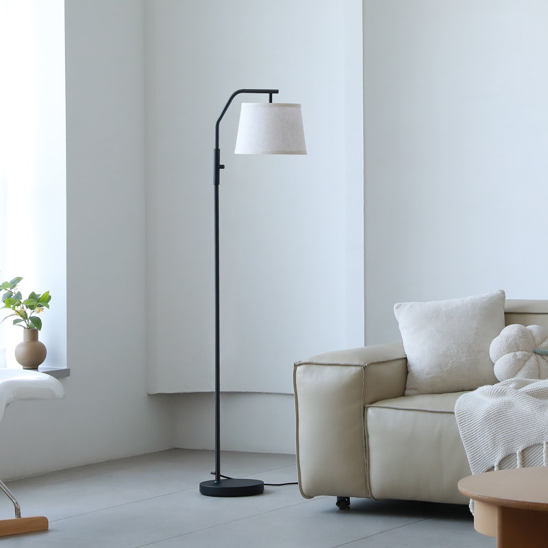 62" Dimmable Arched Floor Lamp, Black