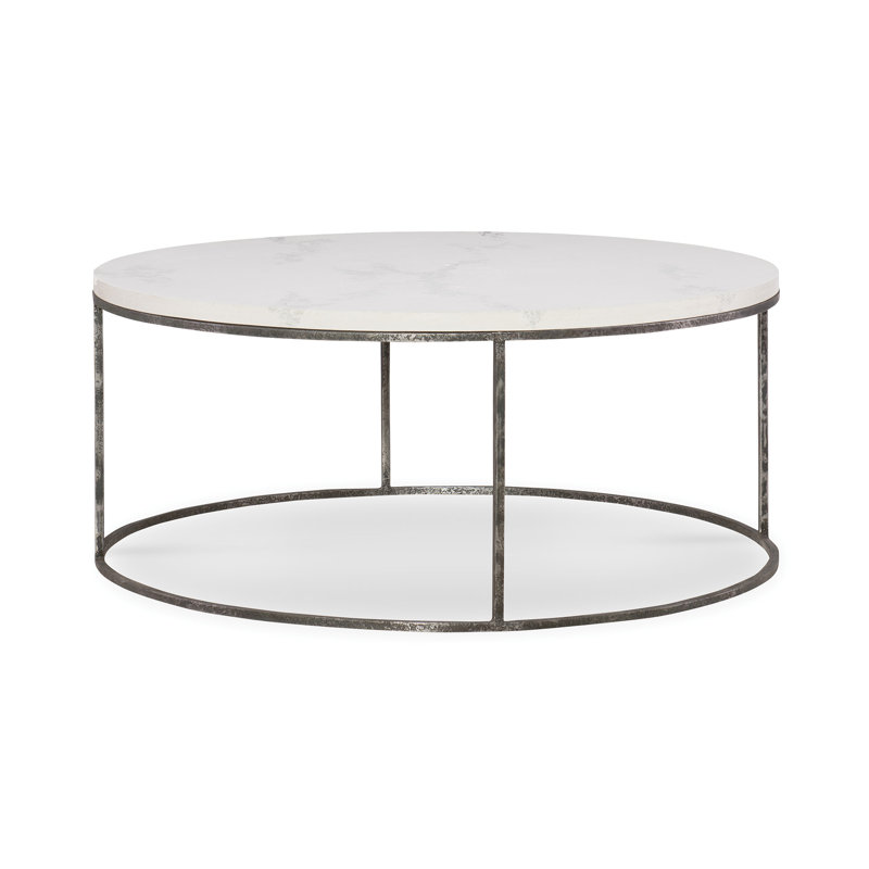 Junie Round Burnished Antique Metal Coffee Table