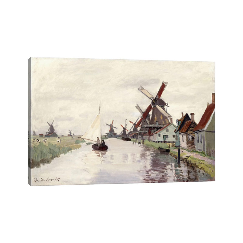 Windmill in Holland, 1871 - Giclée sur toile tendue avec châssis, H 12 po x l 18 po