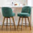 26" Swivel Upholstered Counter Stool With Solid Wood Frame And Mid Back-1180840757