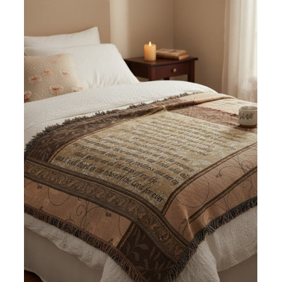 Manual Woodworkers & Weavers My Shepherd 23rd Psalm Cotton Tapestry Throw 50 x 60 Inch