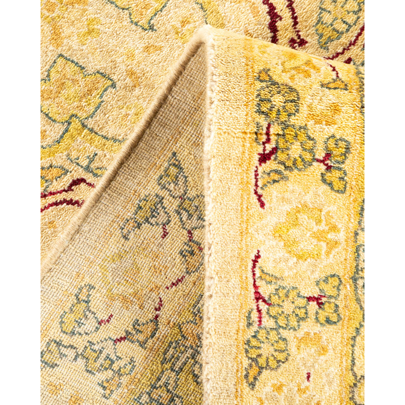 Tapis traditionnel sable noué à la main de conception unique 8 pi 1 po x 10 pi 2 po Keller