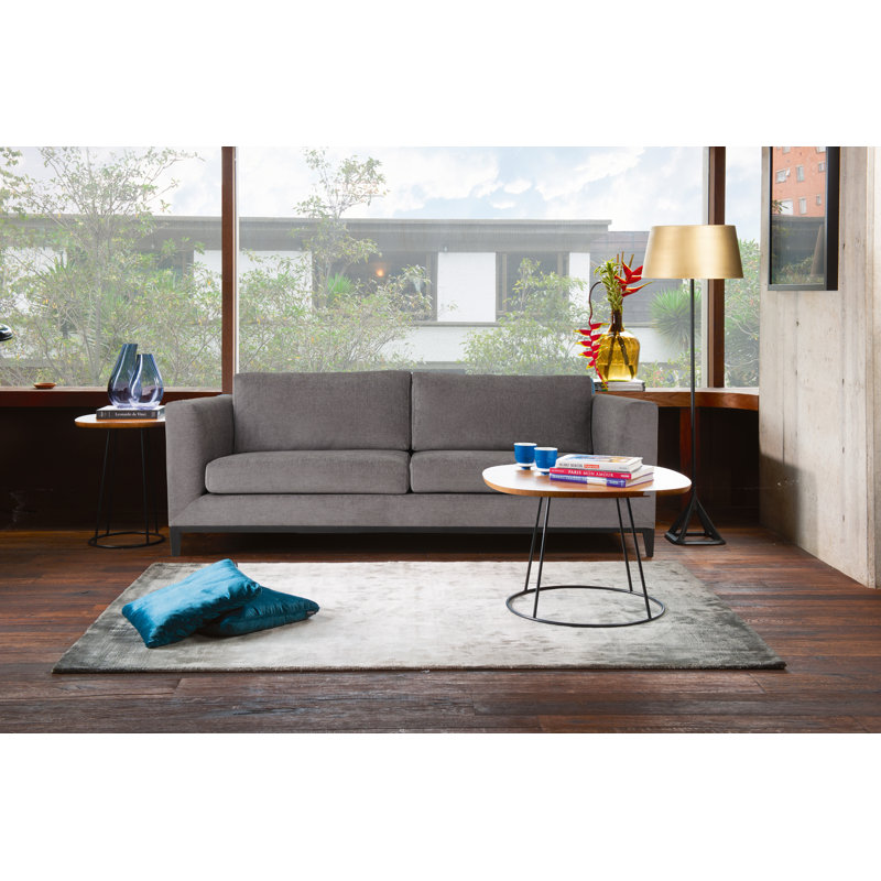 La Roux Sofa, Gray Chenille, Black