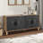 Black Carved Symmetrical Design Door And Wood Coloured Frame For TV Stand Table-767735297