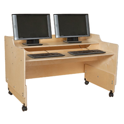 Contender Mobile Computer Desk, Fully Assembled - 48"W