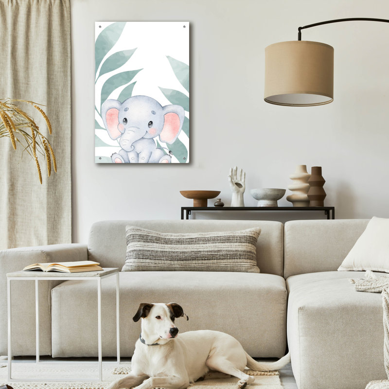 «Safari Baby Elephant» par Petals Prints Design, H 36 po x l 24 po x P 0,2 po