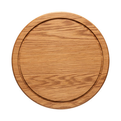 Oak Wood Round Board/Lid With Groove