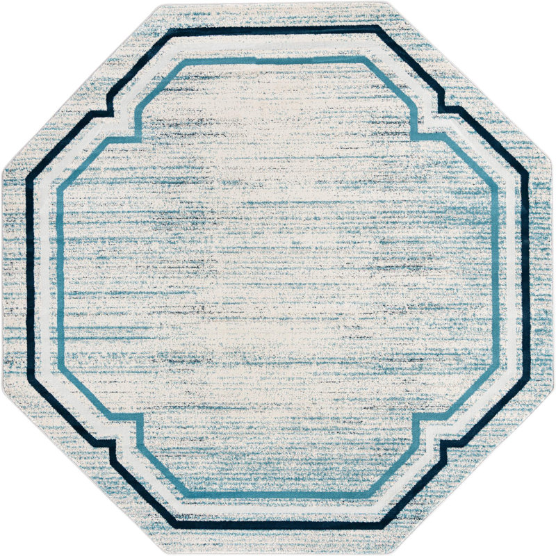 Chevron Indoor Rug, Octagon 7'