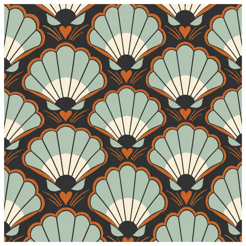 Tapis de bain Art Deco Shells, 24in W x 17in L